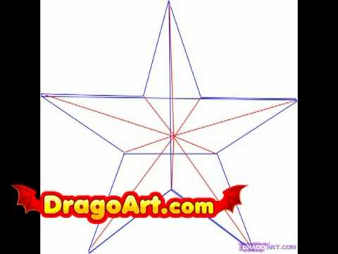 480x360 how to draw a nautical star, step - Nautical Star Drawing