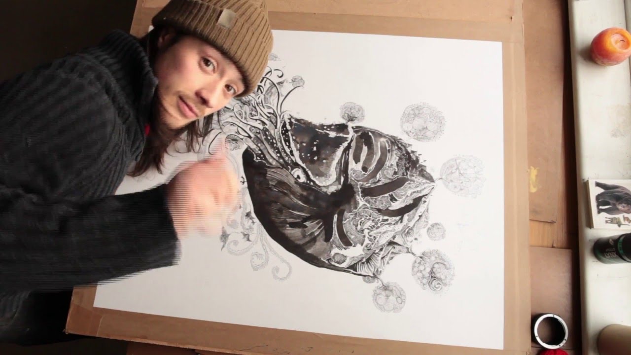 1280x720 Drawing Timelapse Of A Nautilus - Nautilus Drawing