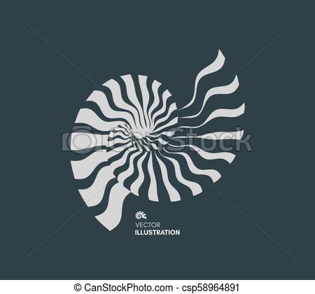 450x420 nautilus shell abstract design element vector illustration - Nautilus Shell Drawing