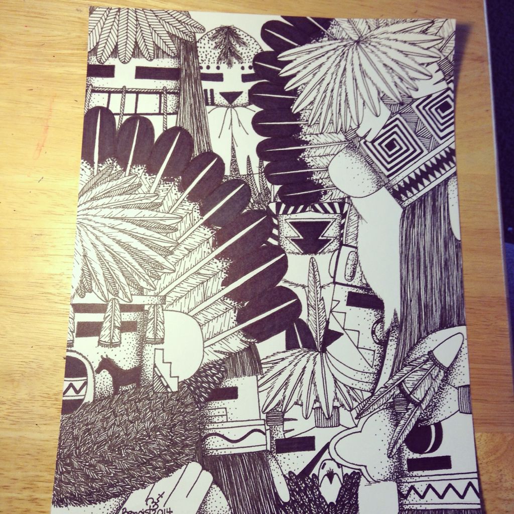 1024x1024 Mixed Kachinas Hopi Art Benoist Studios In Native - Navajo Drawings