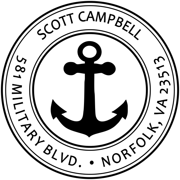 600x600 custom return address navy anchor stamp - Navy Anchor Drawing