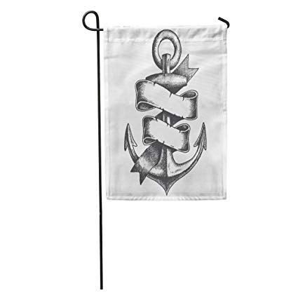 425x425 semtomn garden flag navy nautical anchor ribbon - Navy Anchor Drawing