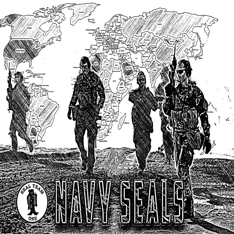 800x800 navy seals art team usa military posters - Navy Seal Drawing
