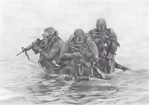 500x353 Us Navy Seal Team - Navy Seal Drawing
