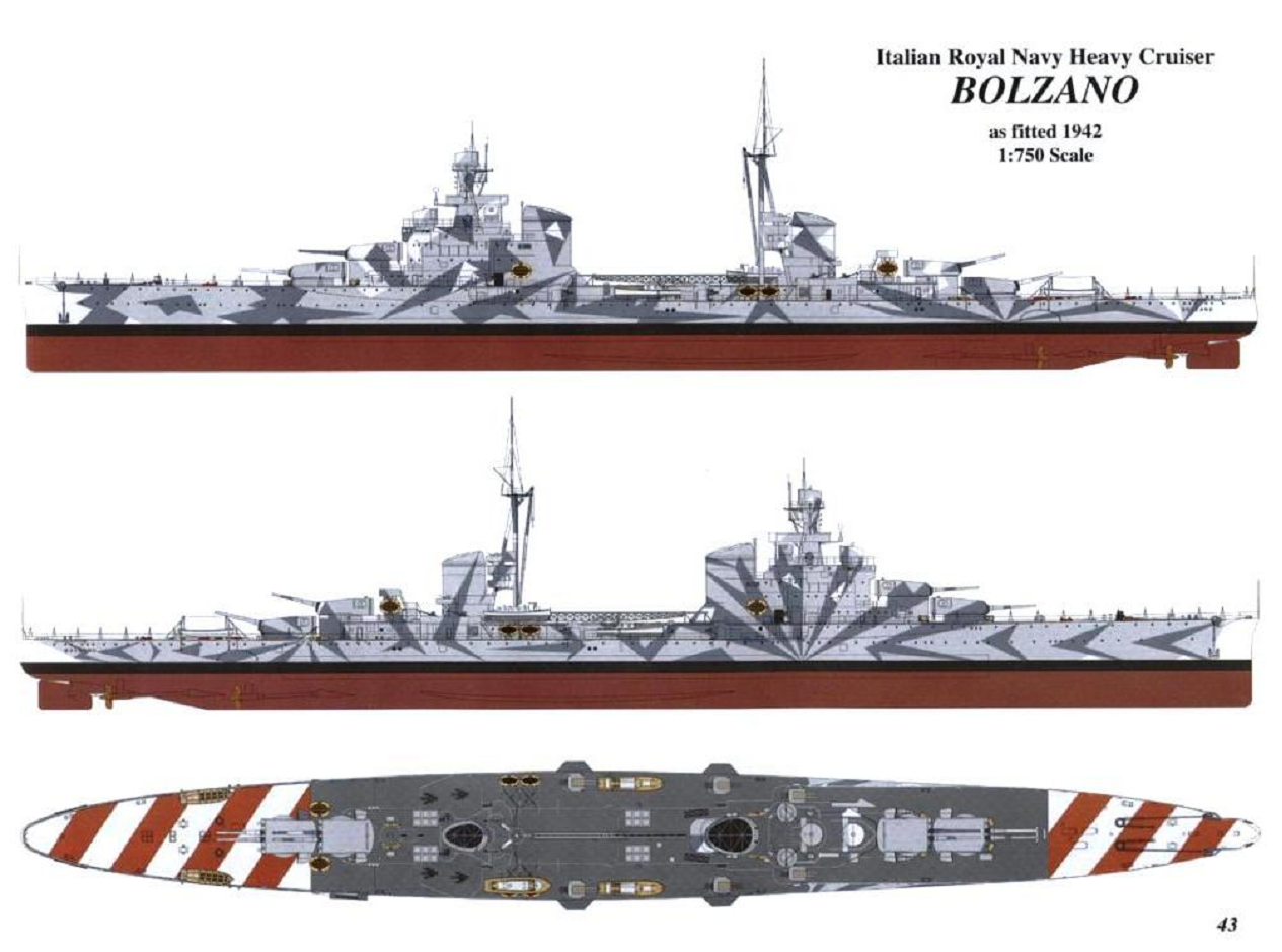 1265x939 rma italian heavy cruiser bolzano, warships diagram - Navy Ship Drawing