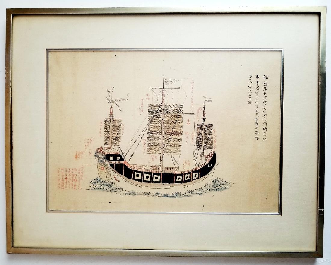 1100x883 tang dynasty scaled navy ship ink drawing - Navy Ship Drawing