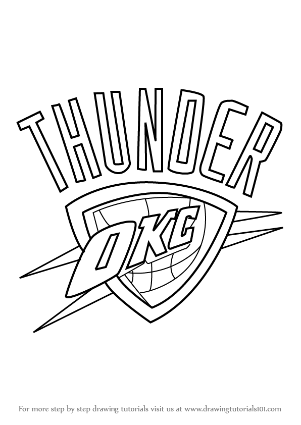 596x842 learn how to draw oklahoma city thunder logo - Nba Drawing