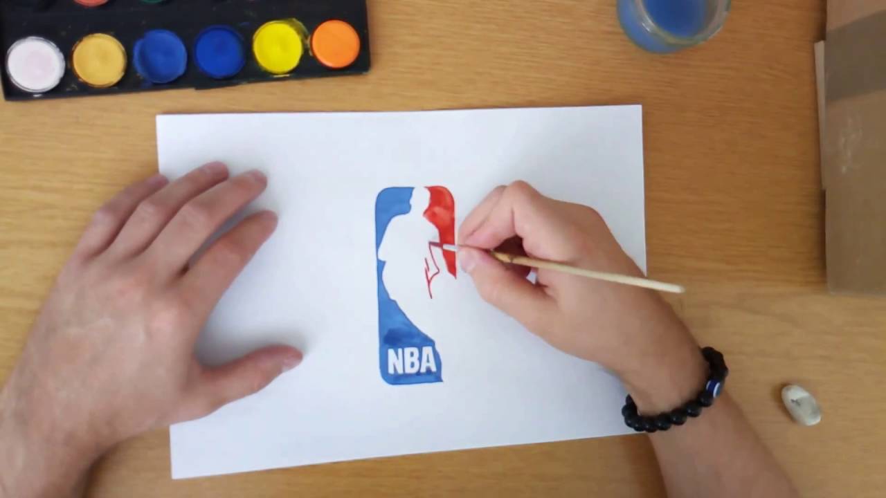 1280x720 how to draw the nba logo - Nba Logo Drawing