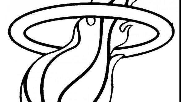 585x329 interesting inspiration miami heat coloring sheets pages free - Nba Logo Drawing