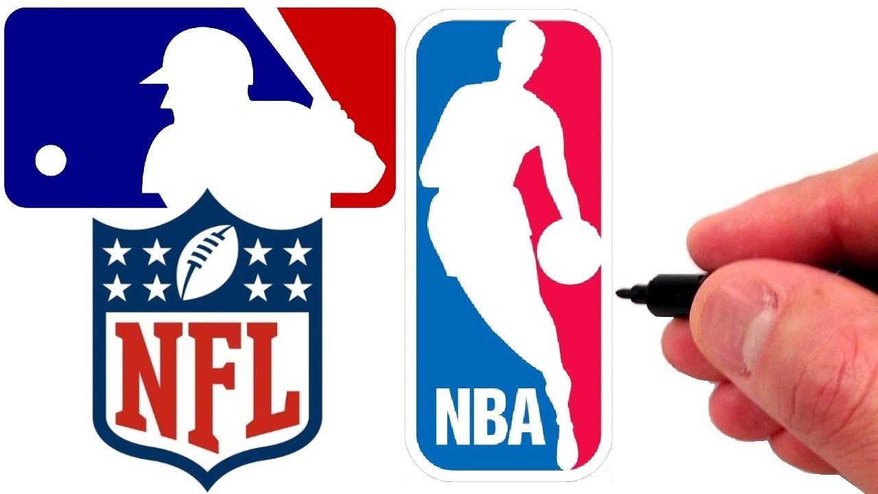 1280x720 drawing the nfl mlb and nba logos - Nba Logo Drawing