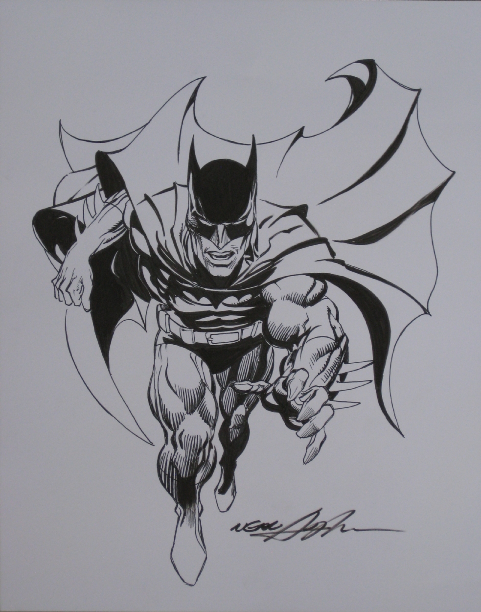 983x1250 Neal Adams Drawing Of Batman Charging, In Artless Artmore's Neal - Neal Adams Drawing