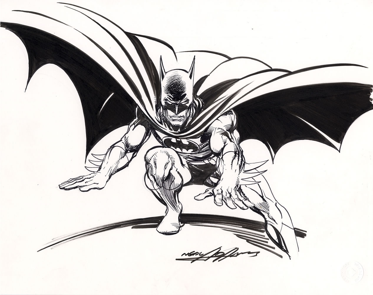 1266x1000 Classic Batman Drawing - Neal Adams Drawing