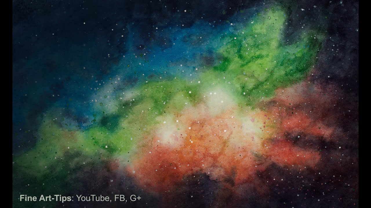 1280x720 how to paint a galaxy with watercolor - Nebula Drawing