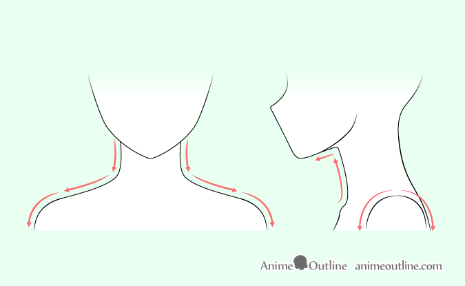 675x415 how to draw anime neck shoulders - Neck Drawing