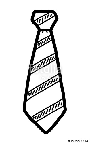 313x500 Necktie Cartoon Vector And Illustration, Black And White, Hand - Necktie Drawing