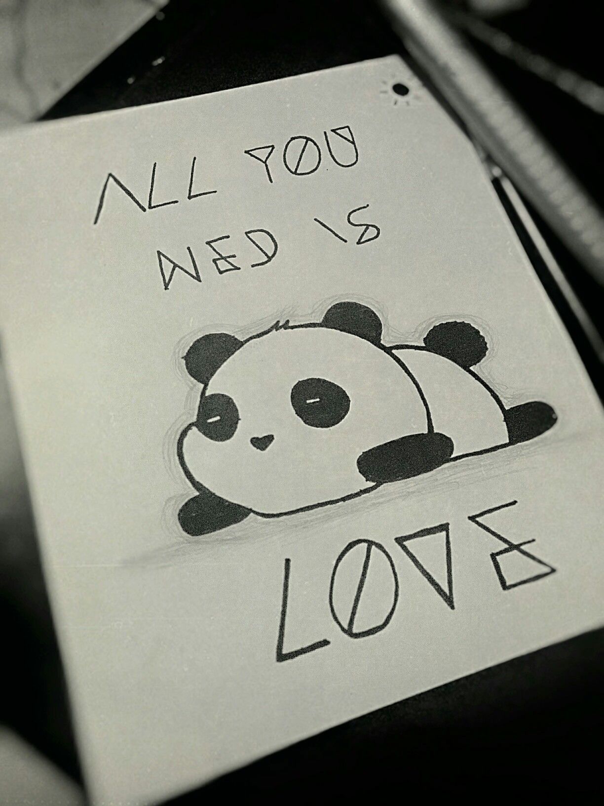 1224x1632 Panda All You Need Is Love Quote Cute Drawing Draw Quotes Cute - Need Drawing