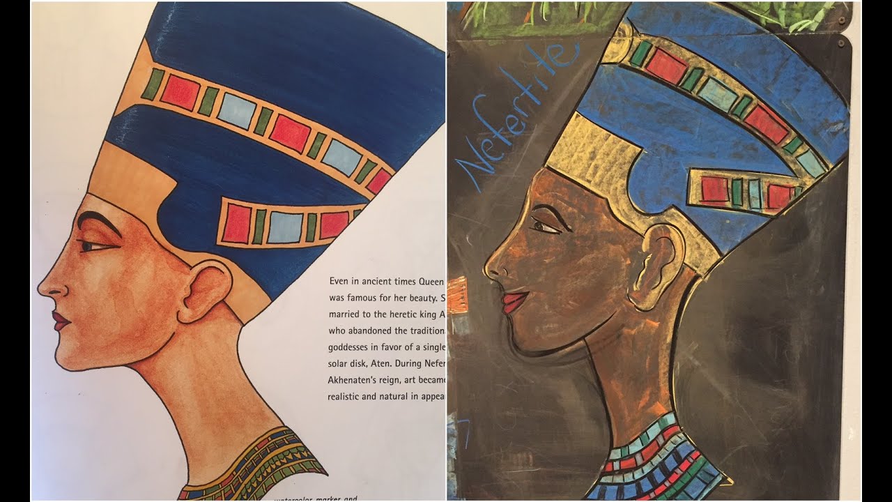1280x720 queen nefertiti chalk drawing ancient egypt - Nefertiti Drawing