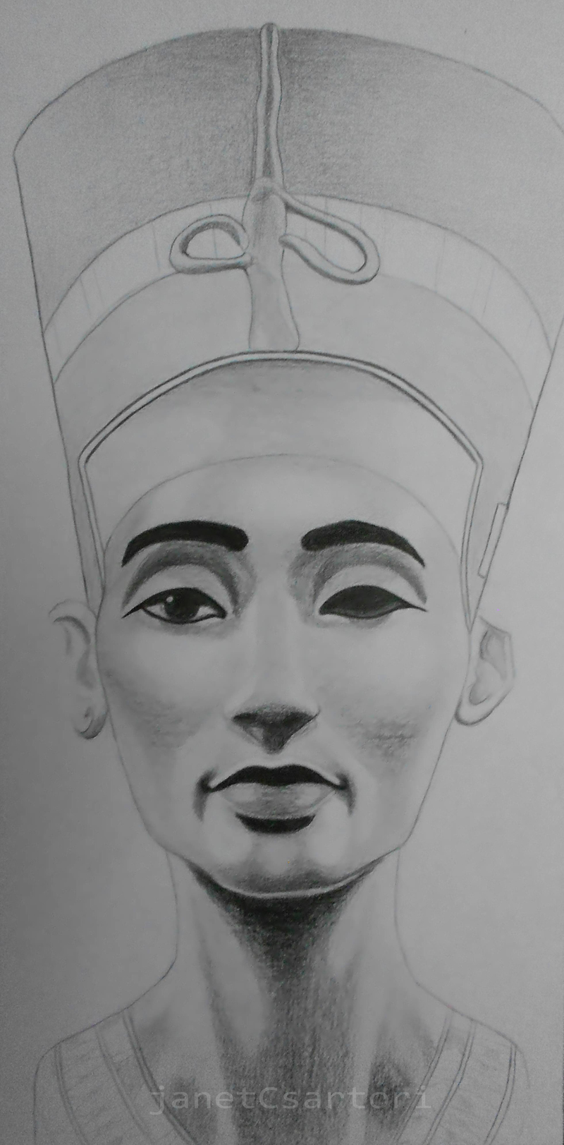800x1623 artwork - Nefertiti Drawing