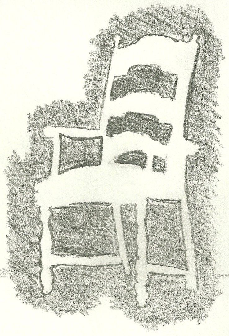 738x1083 negative chair - Negative Space Chair Drawing