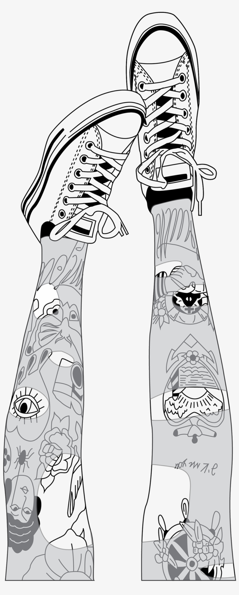 820x2041 outlines pies zapatillas tumblr dibujo negro hipster - Negro Drawing