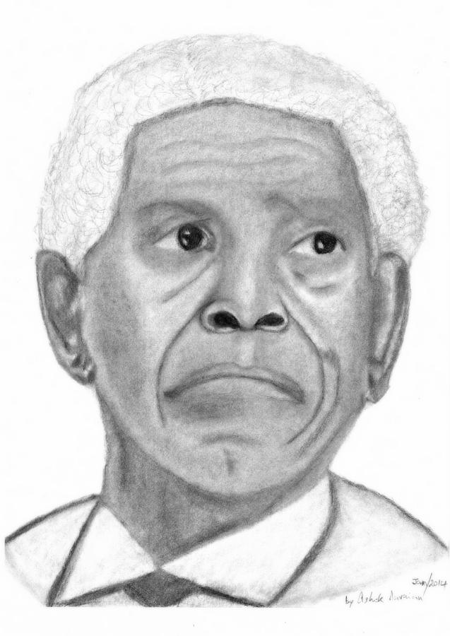 637x900 President Nelson Mandela Drawing Drawing - Nelson Mandela Drawing