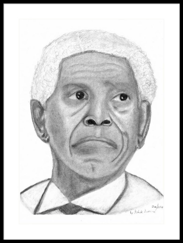 600x797 president nelson mandela drawing framed print - Nelson Mandela Drawing