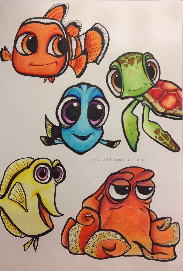 735x1087 Chibi Finding Nemodory Characters - Nemo And Dory Drawing