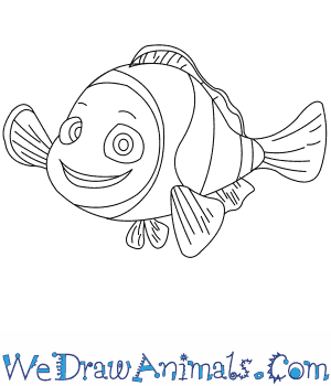 300x350 how to draw nemo from finding nemo - Nemo Cartoon Drawing