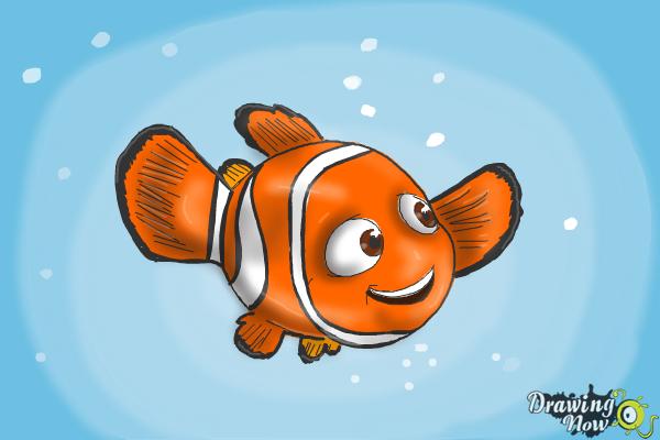 600x400 how to draw nemo step - Nemo Cartoon Drawing