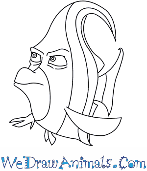 300x350 How To Draw Gill From Finding Nemo - Nemo Drawing