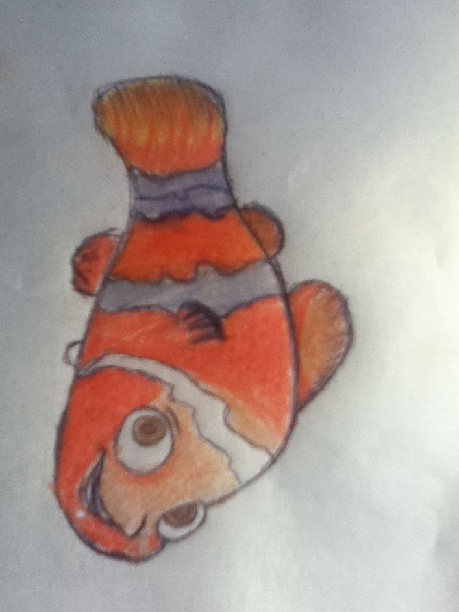 670x893 how to draw nemo from finding nemo steps - Nemo Drawing