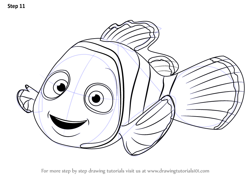 844x598 learn how to draw nemo from finding nemo - Nemo Drawing