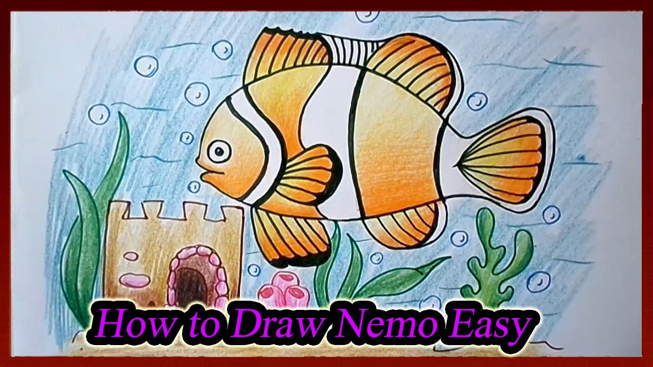 1280x720 How To Draw Nemo Clown Fish Step - Nemo Fish Drawing
