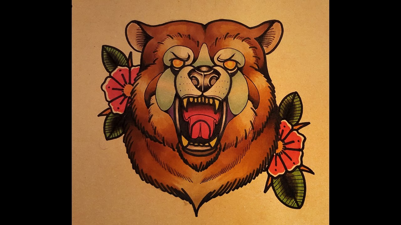 1280x720 how to draw a neo traditional bear - Neo Traditional Drawings