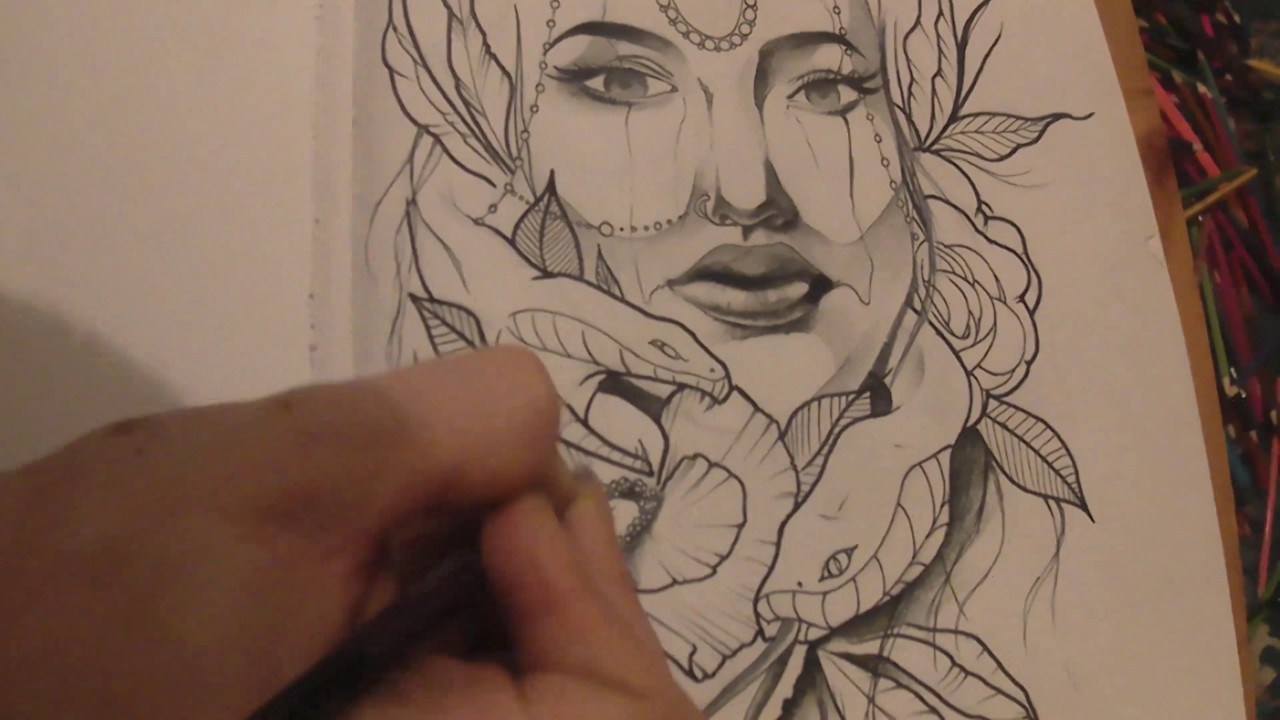1280x720 neo traditional sketch - Neo Traditional Drawings