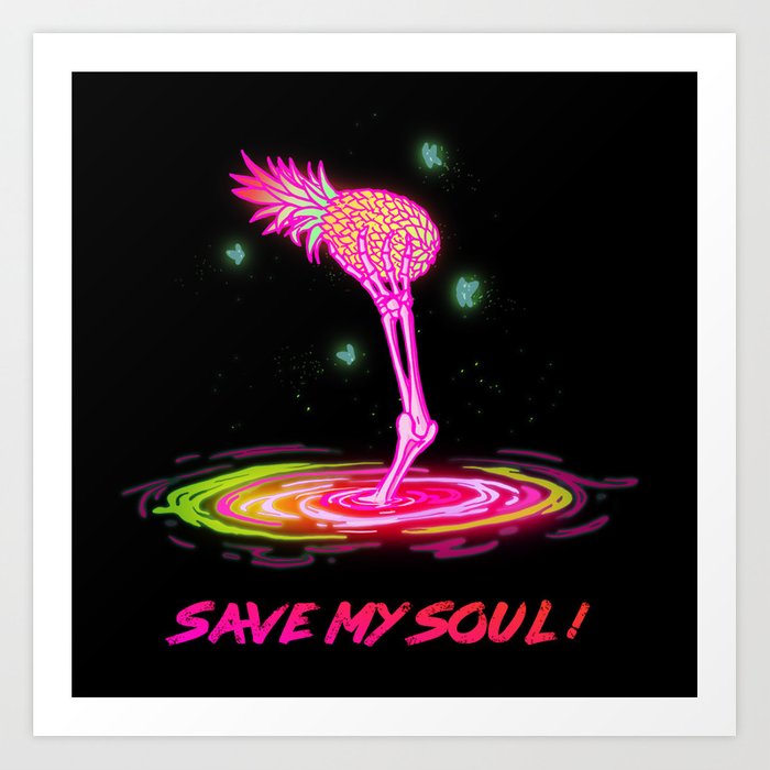 700x700 save my soul neon tropical pineapple skeleton illustration tumblr - Neon Drawing