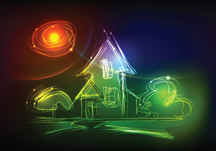 425x298 hand drawing neon light art elements vector free vector - Neon Drawing