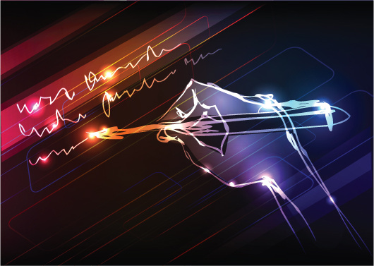 530x377 hand drawing neon light art elements vector free vector - Neon Light Drawing