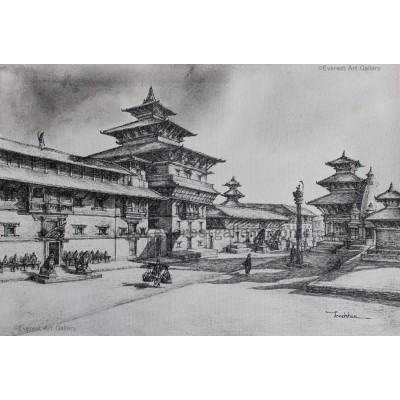 400x400 patan durbar square - Nepal Drawing