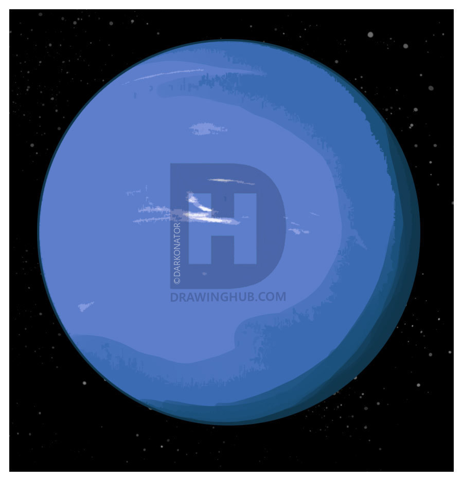 900x936 How To Draw Neptune, Step - Neptune Drawing