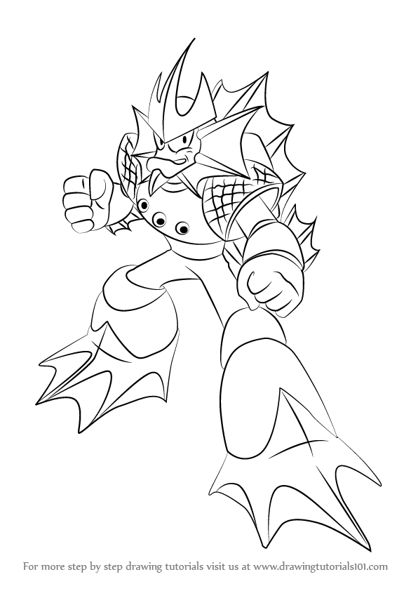 596x842 Learn How To Draw Neptune From Mega Man - Neptune Drawing