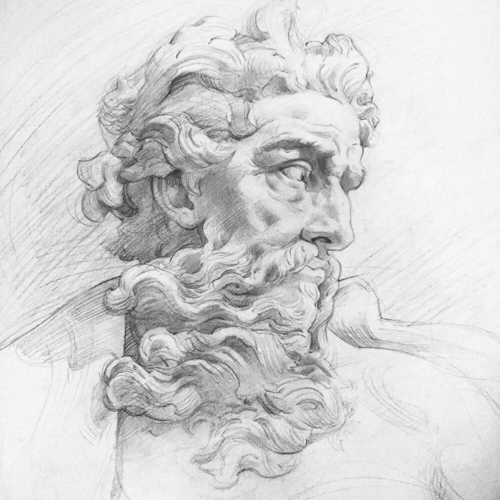 1000x1000 Neptune Drawing On Behance - Neptune Drawing
