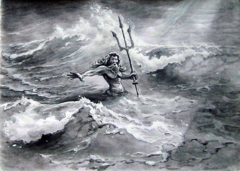 1000x713 Drawing Walk Of Neptune Author Oleg Kulagin - Neptune Drawing