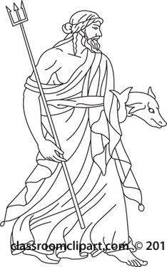 234x375 Mythology Clipart Neptune God - Neptune God Drawing