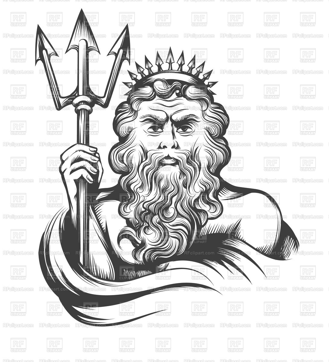 Neptune God Drawing at PaintingValley.com | Explore collection of