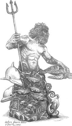 236x415 Best King Neptune Tattoo Images Greek Mythology, Greek Gods - Neptune God Drawing