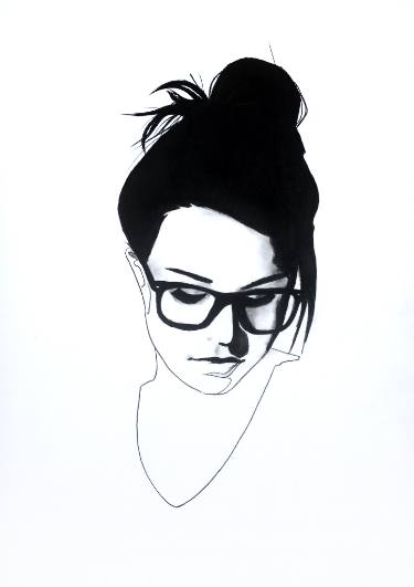375x531 geek girl drawing - Nerd Drawing