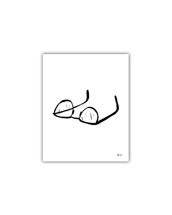 570x713 hipster art nerd glasses black illustration print etsy - Nerd Glasses Drawing