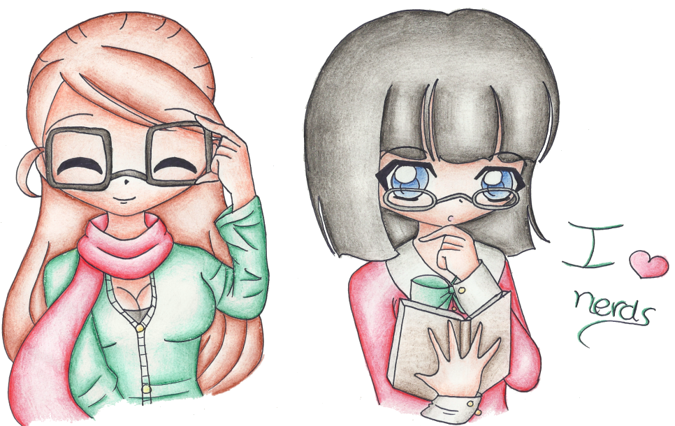 966x610 nerd glasses black and white library with apple - Nerd Glasses Drawing