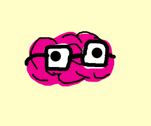 300x250 brain with nerd glasses drawing - Nerd Glasses Drawing